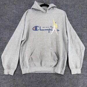Champion Freddie Mercury Hoodie Distressed Grunge Graphic Gray Large